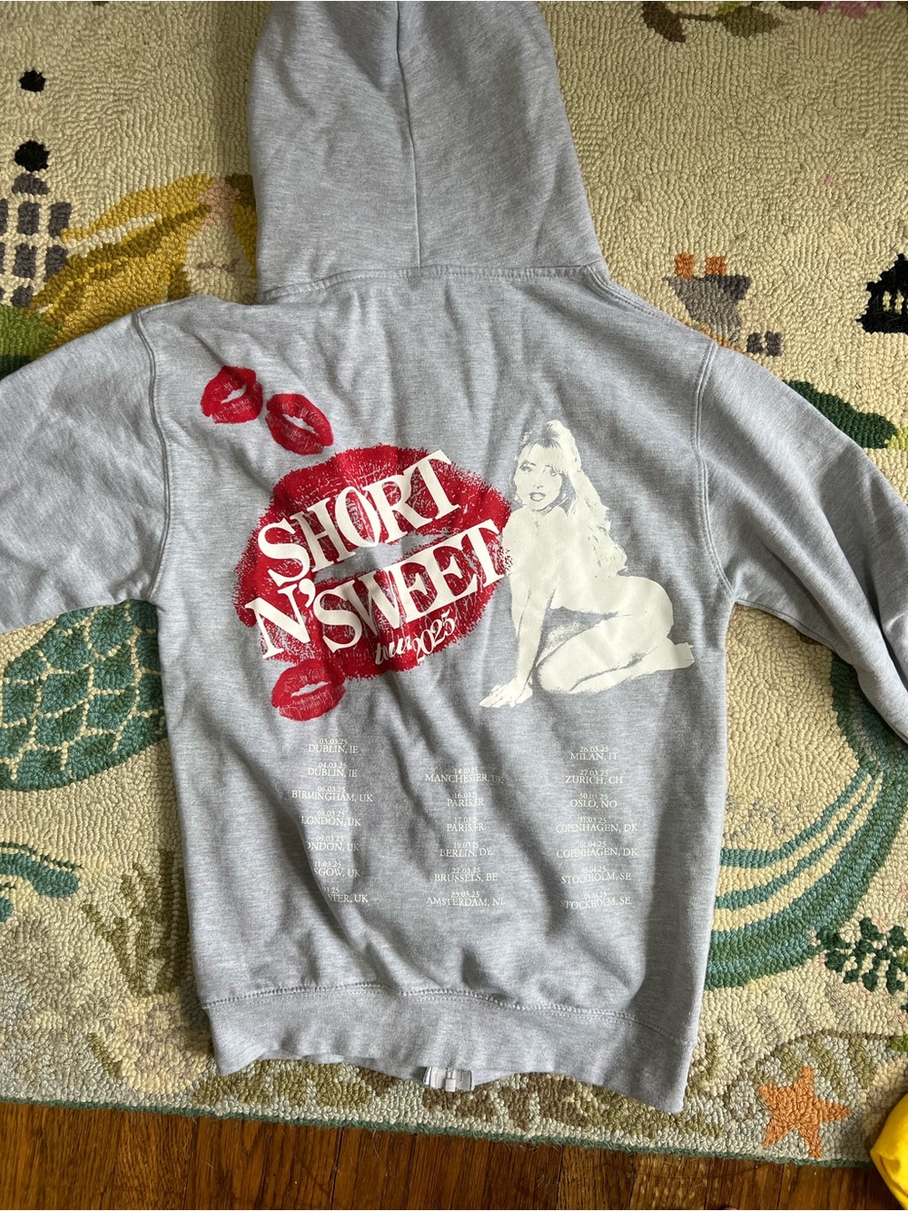 Sabrina Carpenter concert  Short N' Sweet Graphic Women's Gray Hoodie Sweater